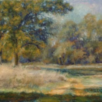 Painting titled "Field at Andrews" by William Dunn, Original Artwork, Oil