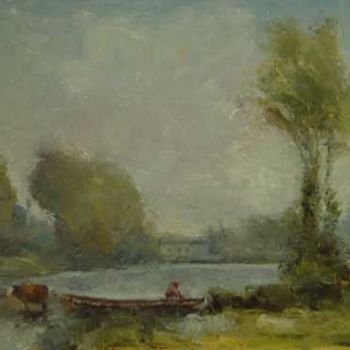 Painting titled "Ville D'Avray" by William Dunn, Original Artwork, Oil