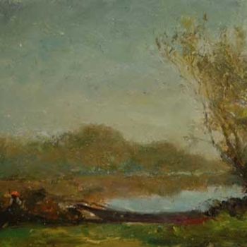 Painting titled "The boat Remiseau a…" by William Dunn, Original Artwork, Oil