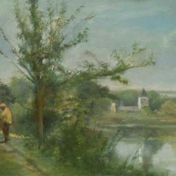 Painting titled "After Corot" by William Dunn, Original Artwork, Oil