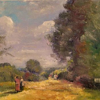 Painting titled "After Corot" by William Dunn, Original Artwork, Oil