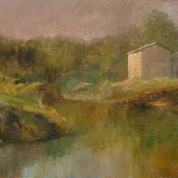 Pintura intitulada "Mill Creek" por William Dunn, Obras de arte originais, Óleo