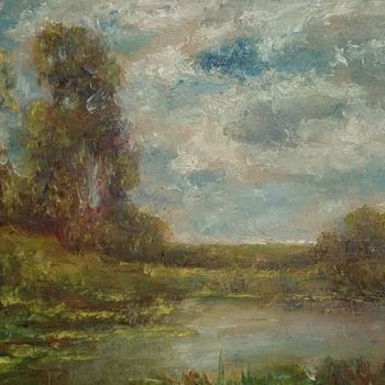 Painting titled "After Barbizon" by William Dunn, Original Artwork, Oil