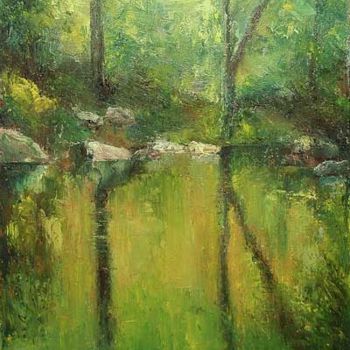 Painting titled "Summer reflections" by William Dunn, Original Artwork, Oil