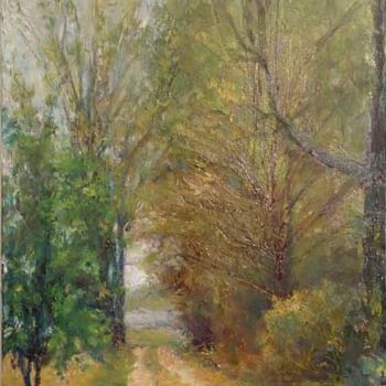 Painting titled "Summer lane" by William Dunn, Original Artwork, Oil
