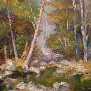 Painting titled "White Rock forest" by William Dunn, Original Artwork, Oil