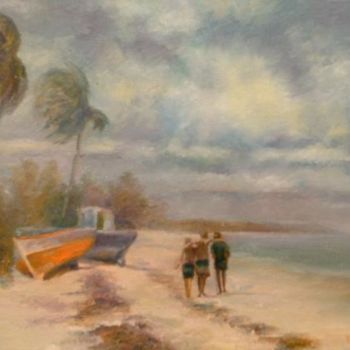 Painting titled "Windy stroll" by William Dunn, Original Artwork