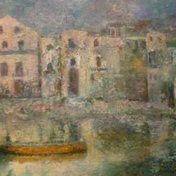 Painting titled "Village in Sicily" by William Dunn, Original Artwork, Oil