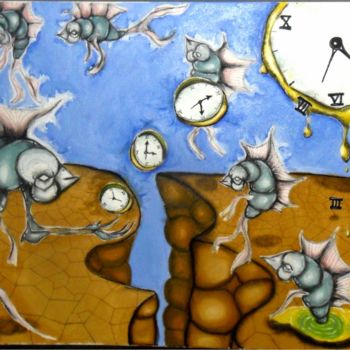 Pittura intitolato "milagre dos peixes" da Willian Burilli, Opera d'arte originale, Olio