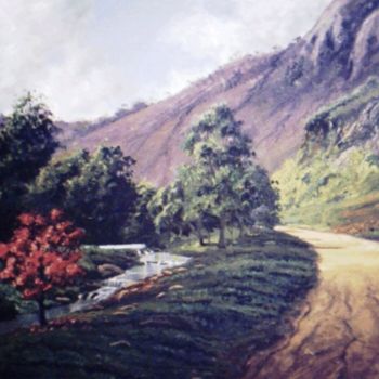 Pintura intitulada "Estrada Beira-rio" por Willian Araújo, Obras de arte originais