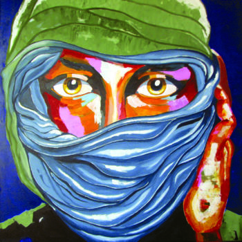 Malerei mit dem Titel "Beduinin" von Wilow, Original-Kunstwerk, Acryl