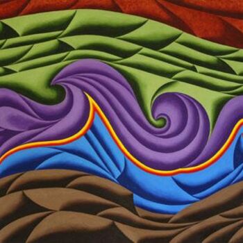 Painting titled "Earth, Wind, Fire,…" by Jeanette Wilson, Original Artwork, Oil