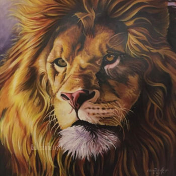 Painting titled "Fearless" by Wilson Felix Olugu, Original Artwork, Oil