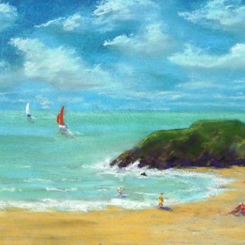 Peinture intitulée "A Day at the Beach" par Wilt, Œuvre d'art originale