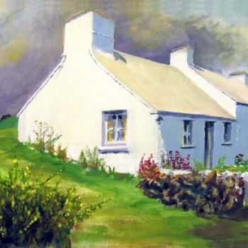 Peinture intitulée "Porthclais Cottage" par Wilt, Œuvre d'art originale