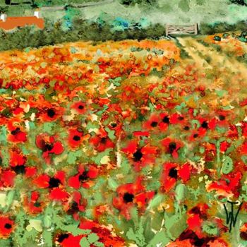 Peinture intitulée "Poppy Field" par Wilt, Œuvre d'art originale, Huile