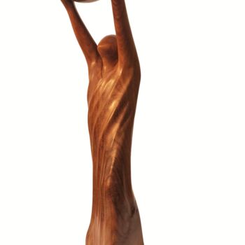 Escultura titulada "The world above us" por Wim Van Mossevelde, Obra de arte original, Madera