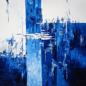 Pintura titulada "almost blue" por Wim Van Der Heijden, Obra de arte original