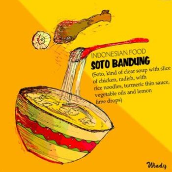 「Soto bandung」というタイトルの描画 Windyasari Septrianiによって, オリジナルのアートワーク