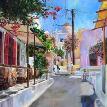 Painting titled "Mykonos, Greece (oi…" by Winters, Original Artwork