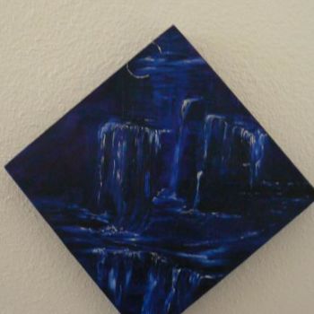 Painting titled "Midnight Waterfall 2" by Raymona Glidden, Original Artwork