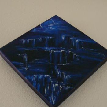 Malerei mit dem Titel "Midnight Waterfall 1" von Raymona Glidden, Original-Kunstwerk