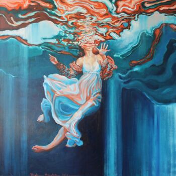 Malerei mit dem Titel "Temida, z inspiracj…" von Wiola Gaszka, Original-Kunstwerk, Öl
