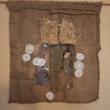 Textile Art titled "Collage textile" by Wioletta Anyż, Original Artwork, Fabric