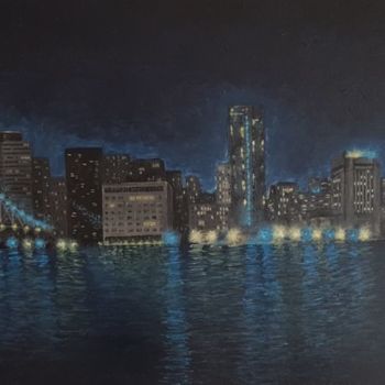 Painting titled "NYC" by Wioletta Zinek, Original Artwork, Acrylic