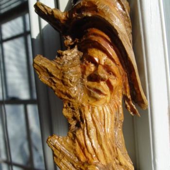 Sculptuur getiteld "wizzard" door Jim Calder, Origineel Kunstwerk, Hout