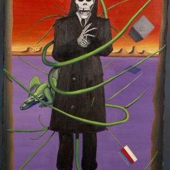 Malerei mit dem Titel "banker of gehenna" von Jon Neal, Original-Kunstwerk