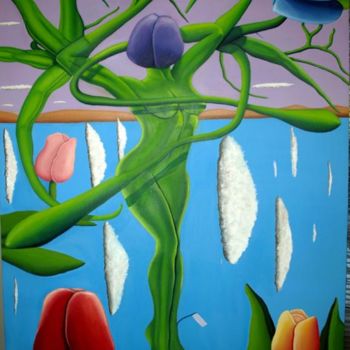 Painting titled "Elegant Plastic Flo…" by Jon Neal, Original Artwork