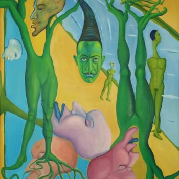Painting titled "Green Dali - progre…" by Jon Neal, Original Artwork