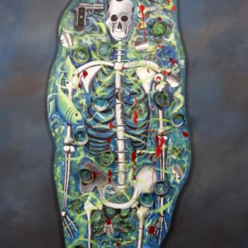 Schilderij getiteld "War Bones" door Jon Neal Wallace, Origineel Kunstwerk