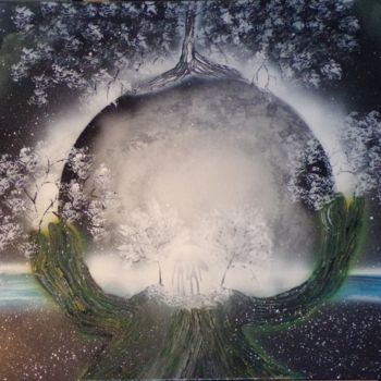Malerei mit dem Titel "l'arbre de la vie" von Billy, Original-Kunstwerk, Sprühfarbe