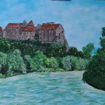 Ζωγραφική με τίτλο "Замок на горе(Burgh…" από Wladimir Zizilin, Αυθεντικά έργα τέχνης, Ακρυλικό