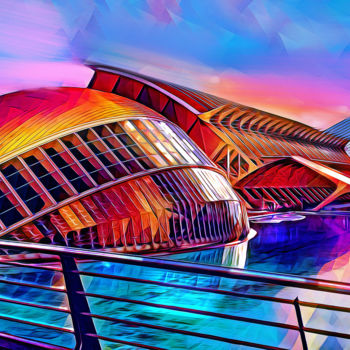 Pittura intitolato "Calatrava, Valencia…" da Wlad Safronow, Opera d'arte originale, Pittura digitale