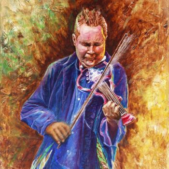 Schilderij getiteld "Nigel Kennedy" door Wladimir Lewtschenko, Origineel Kunstwerk, Olie