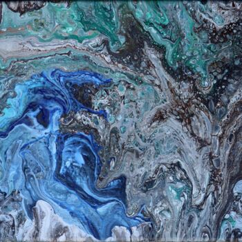 Malerei mit dem Titel "Der blau Stier" von Wladimir Lewtschenko, Original-Kunstwerk, Acryl