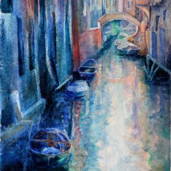 Peinture intitulée "Venedig" par Wladimir Lewtschenko, Œuvre d'art originale, Aquarelle