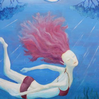 Pittura intitolato "Dream girl" da Vladimir Glukhov, Opera d'arte originale, Olio