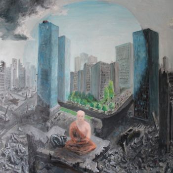 Картина под названием "Monk" - Vladimir Glukhov, Подлинное произведение искусства, Масло