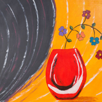 Pintura titulada "Ventania com flores." por Wellington Lins De Oliveira (Wellington Lins), Obra de arte original, Acrílico