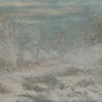 Painting titled ""WINTER IMPRESSION…" by Włodzimierz Marian Nowak, Original Artwork, Oil