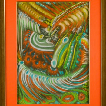 Painting titled ""CORAL BIRT "" by Włodzimierz Marian Nowak, Original Artwork, Pastel