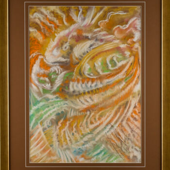 Painting titled ""DANCING FISH"" by Włodzimierz Marian Nowak, Original Artwork, Pastel