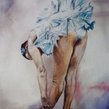 Pintura titulada "Bailarina azul" por William Maruri Londoño, Obra de arte original
