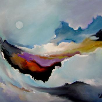 Painting titled "ailleurs" by Martine Woellet, Original Artwork, Acrylic
