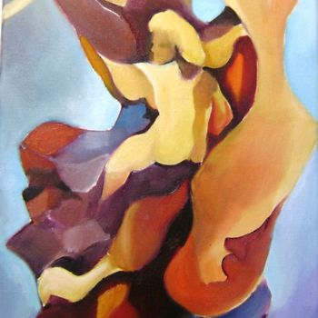 Painting titled "ange-de-lamourier" by Martine Woellet, Original Artwork, Oil