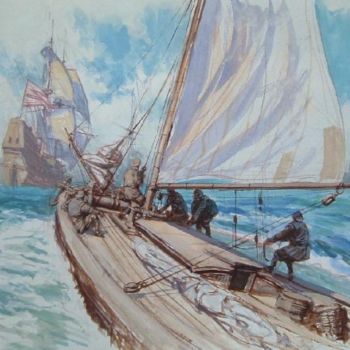 Pintura intitulada "sail" por Vadim Voitekhovitch, Obras de arte originais, Óleo